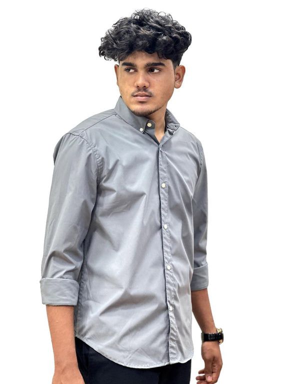 Grey Slim Casual Shirt💫