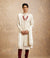 Cream Maroon Floral Trellis Patterned Sherwani Set