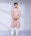 Dusty Pink Bel Buti Patterned Sherwani Set